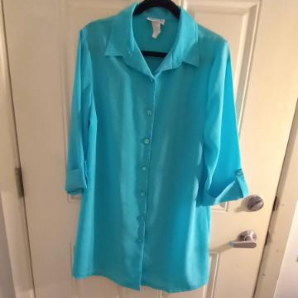 Long Button-Down Blouse